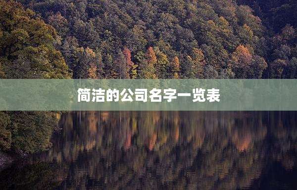 简洁的公司名字一览表