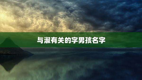 与淑有关的字男孩名字