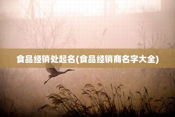 食品经销处起名(食品经销商名字大全)
