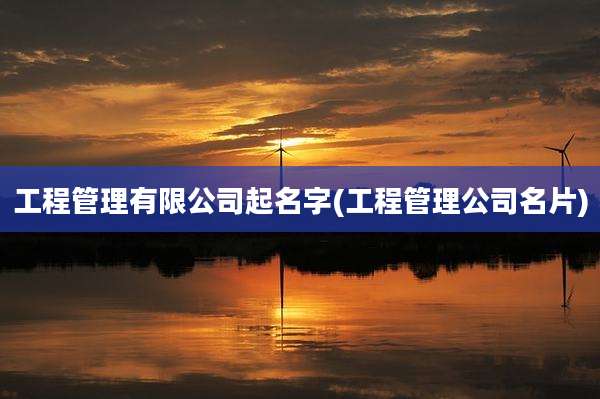 工程管理有限公司起名字(工程管理公司名片)