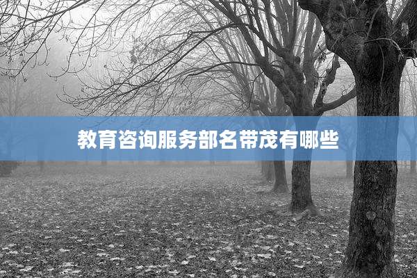 教育咨询服务部名带茂有哪些