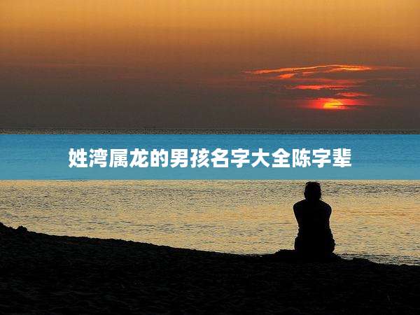 姓湾属龙的男孩名字大全陈字辈