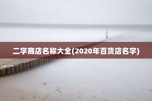 二字商店名称大全(2020年百货店名字)