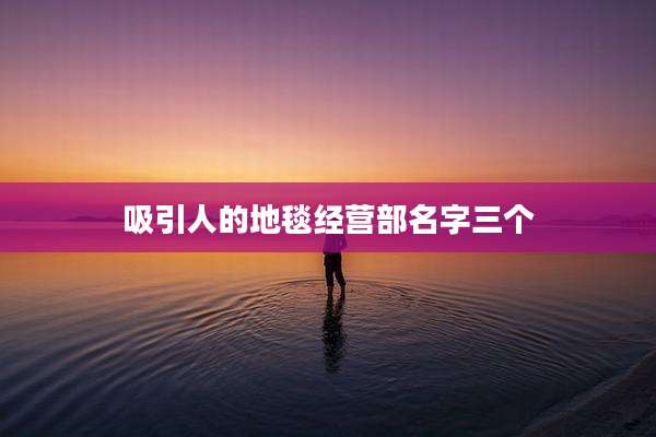 吸引人的地毯经营部名字三个