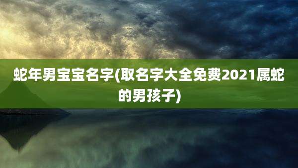 蛇年男宝宝名字(取名字大全免费2021属蛇的男孩子)