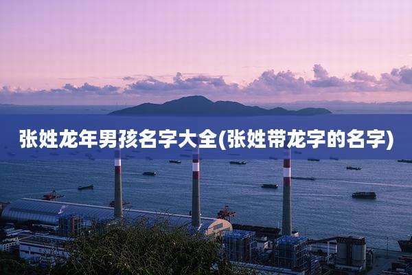 张姓龙年男孩名字大全(张姓带龙字的名字)