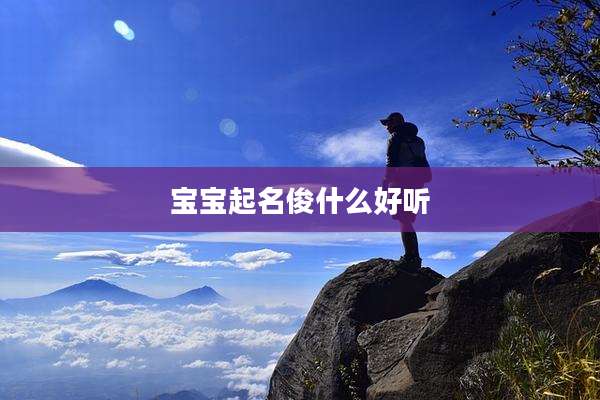 宝宝起名俊什么好听