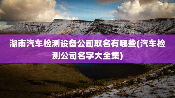 湖南汽车检测设备公司取名有哪些(汽车检测公司名字大全集)