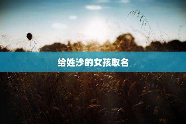 给姓沙的女孩取名