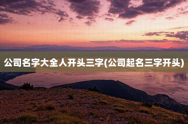 公司名字大全人开头三字(公司起名三字开头)