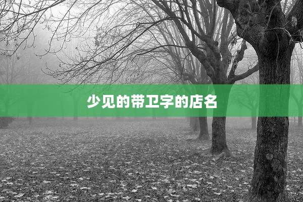 少见的带卫字的店名