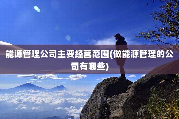 能源管理公司主要经营范围(做能源管理的公司有哪些)