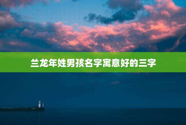 兰龙年姓男孩名字寓意好的三字