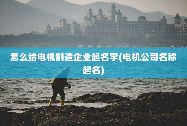 怎么给电机制造企业起名字(电机公司名称起名)