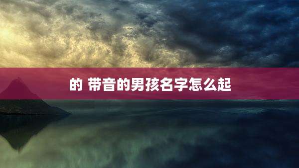 的 带音的男孩名字怎么起
