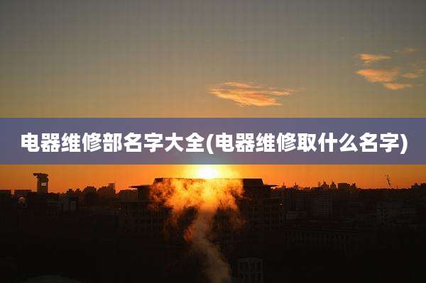 电器维修部名字大全(电器维修取什么名字)