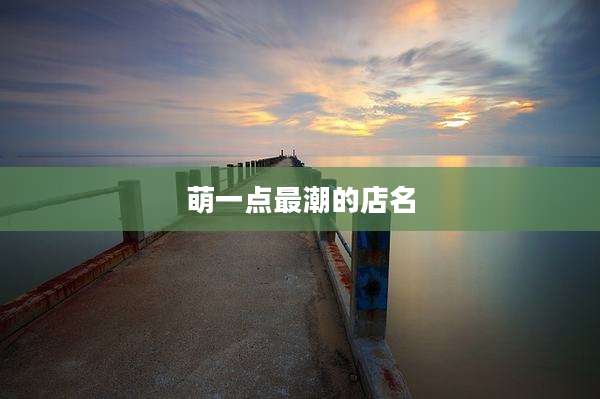 萌一点最潮的店名