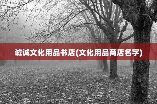 诚诚文化用品书店(文化用品商店名字)
