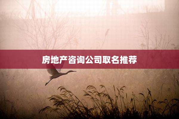 房地产咨询公司取名推荐