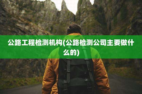 公路工程检测机构(公路检测公司主要做什么的)