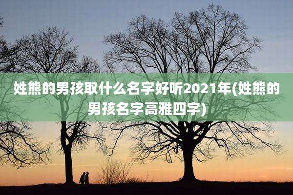 姓熊的男孩取什么名字好听2021年(姓熊的男孩名字高雅四字)
