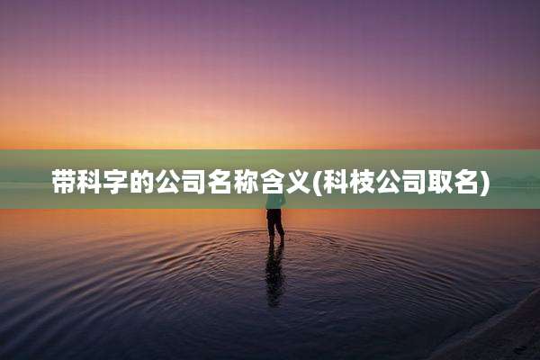 带科字的公司名称含义(科枝公司取名)