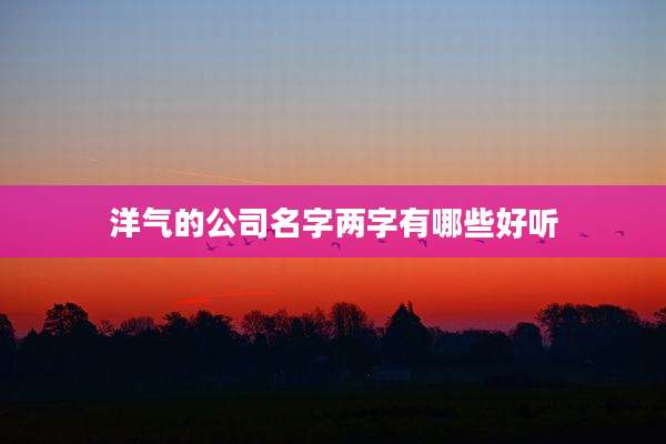 洋气的公司名字两字有哪些好听