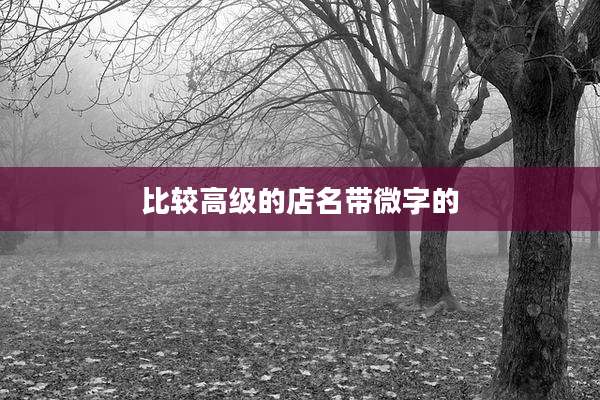 比较高级的店名带微字的