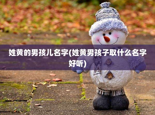 姓黄的男孩儿名字(姓黄男孩子取什么名字好听)