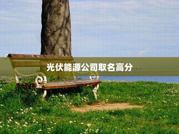 光伏能源公司取名高分