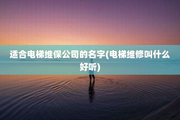 适合电梯维保公司的名字(电梯维修叫什么好听)