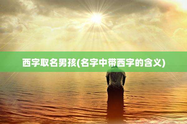 西字取名男孩(名字中带西字的含义)