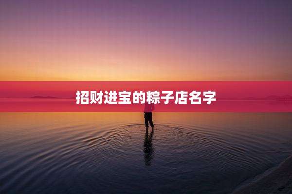 招财进宝的粽子店名字