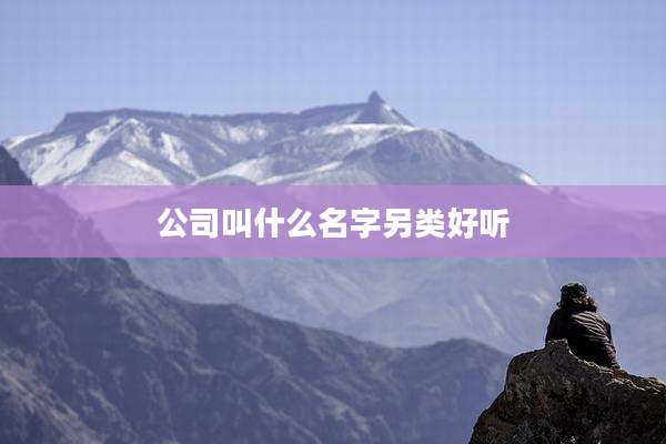 公司叫什么名字另类好听