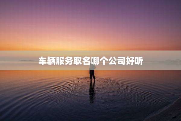 车辆服务取名哪个公司好听