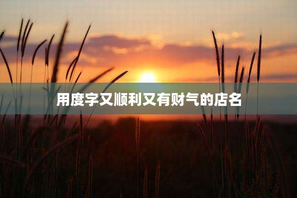 用度字又顺利又有财气的店名