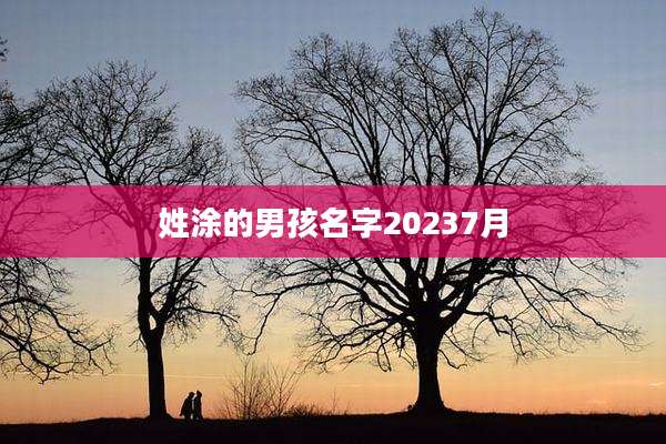 姓涂的男孩名字20237月