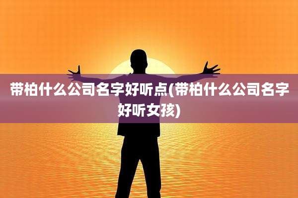带柏什么公司名字好听点(带柏什么公司名字好听女孩)