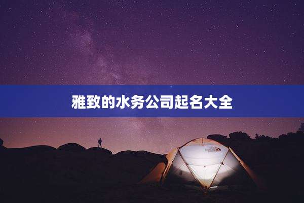 雅致的水务公司起名大全
