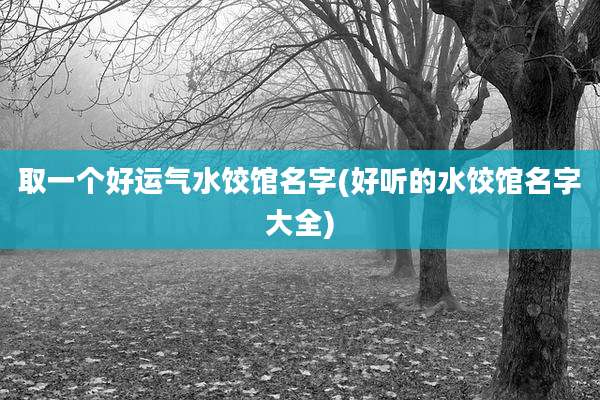 取一个好运气水饺馆名字(好听的水饺馆名字大全)