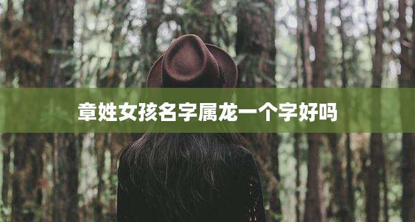 章姓女孩名字属龙一个字好吗