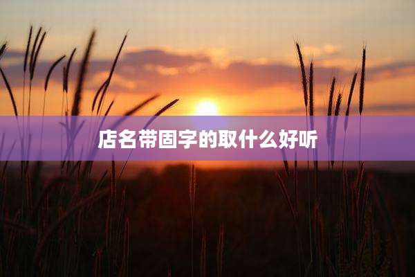 店名带固字的取什么好听