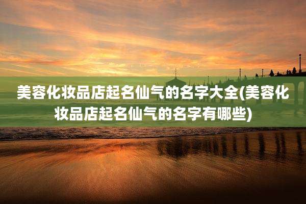 美容化妆品店起名仙气的名字大全(美容化妆品店起名仙气的名字有哪些)