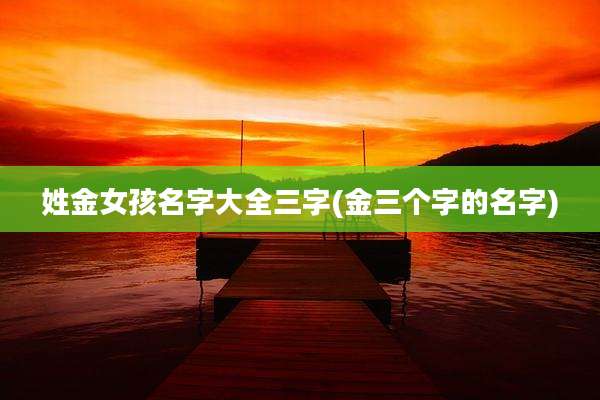姓金女孩名字大全三字(金三个字的名字)