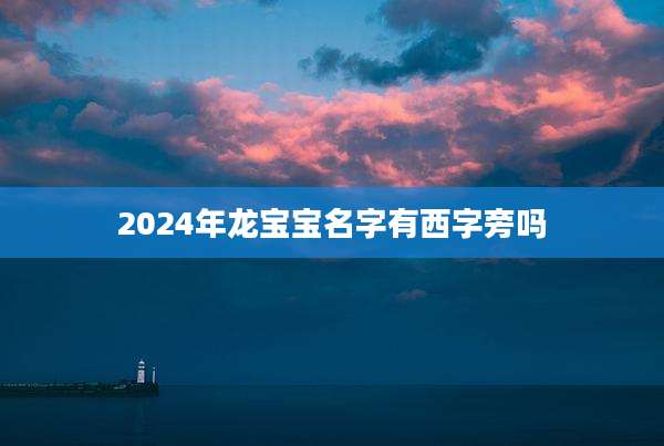 2024年龙宝宝名字有西字旁吗