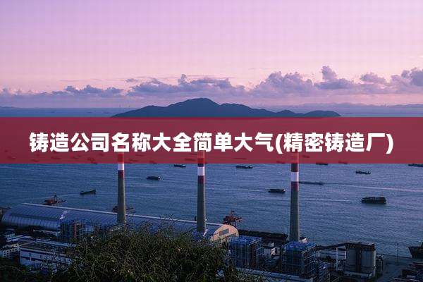 铸造公司名称大全简单大气(精密铸造厂)