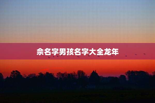 佘名字男孩名字大全龙年