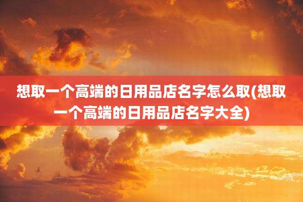 想取一个高端的日用品店名字怎么取(想取一个高端的日用品店名字大全)