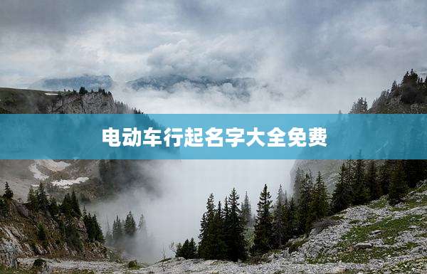 电动车行起名字大全免费