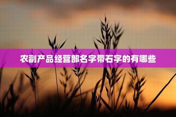 农副产品经营部名字带石字的有哪些